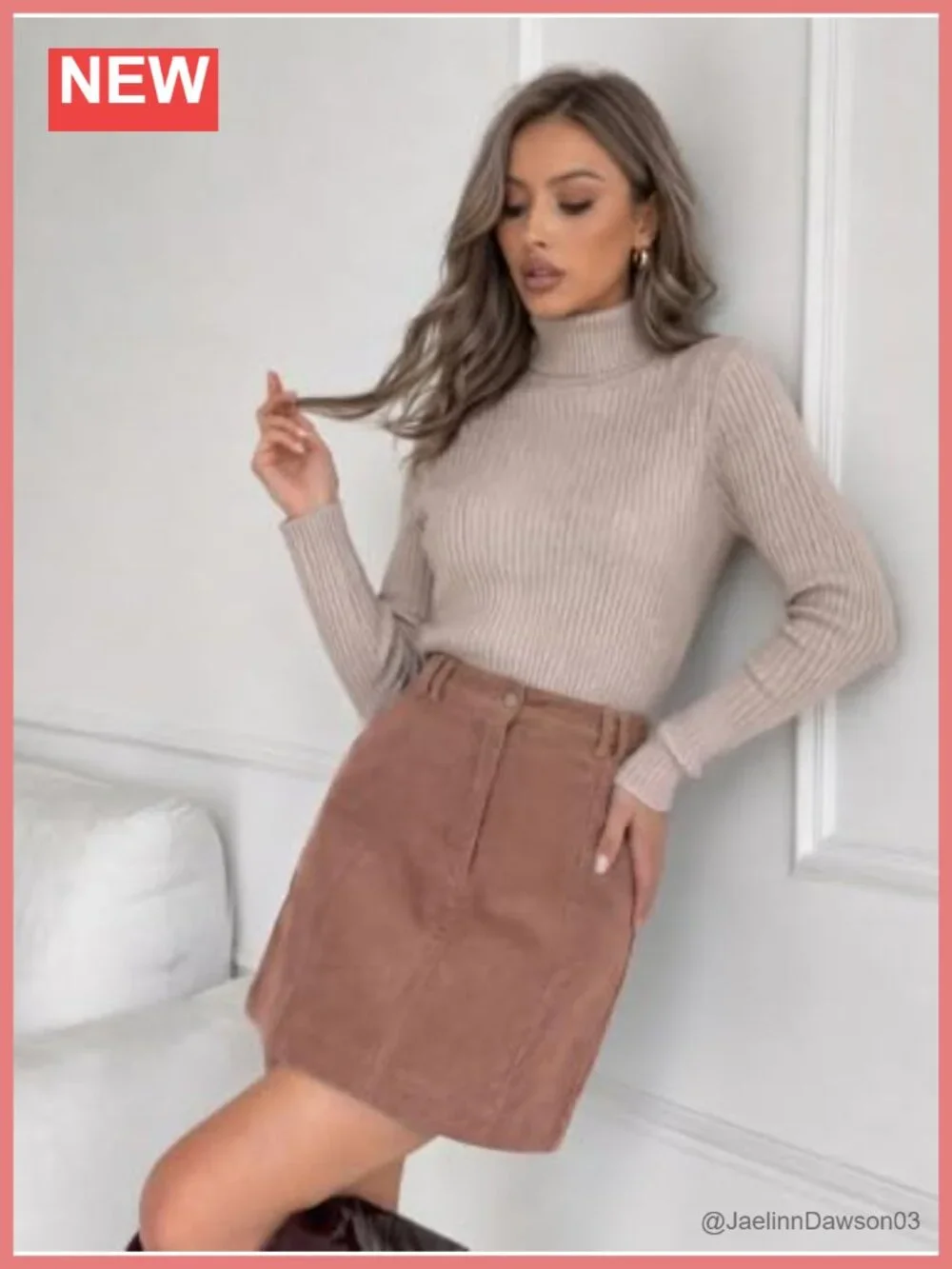 Women's Corduroy Mini Skirt High Waisted A-Line Vintage with Pockets